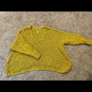 Free People Mustard yellow sweater